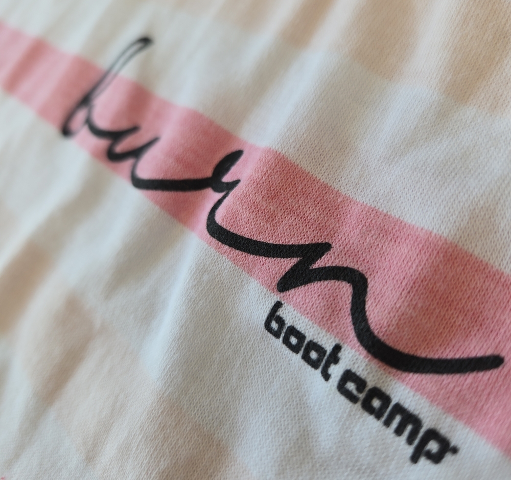 Burn Boot Camp Boot Pink Striped Tank Top